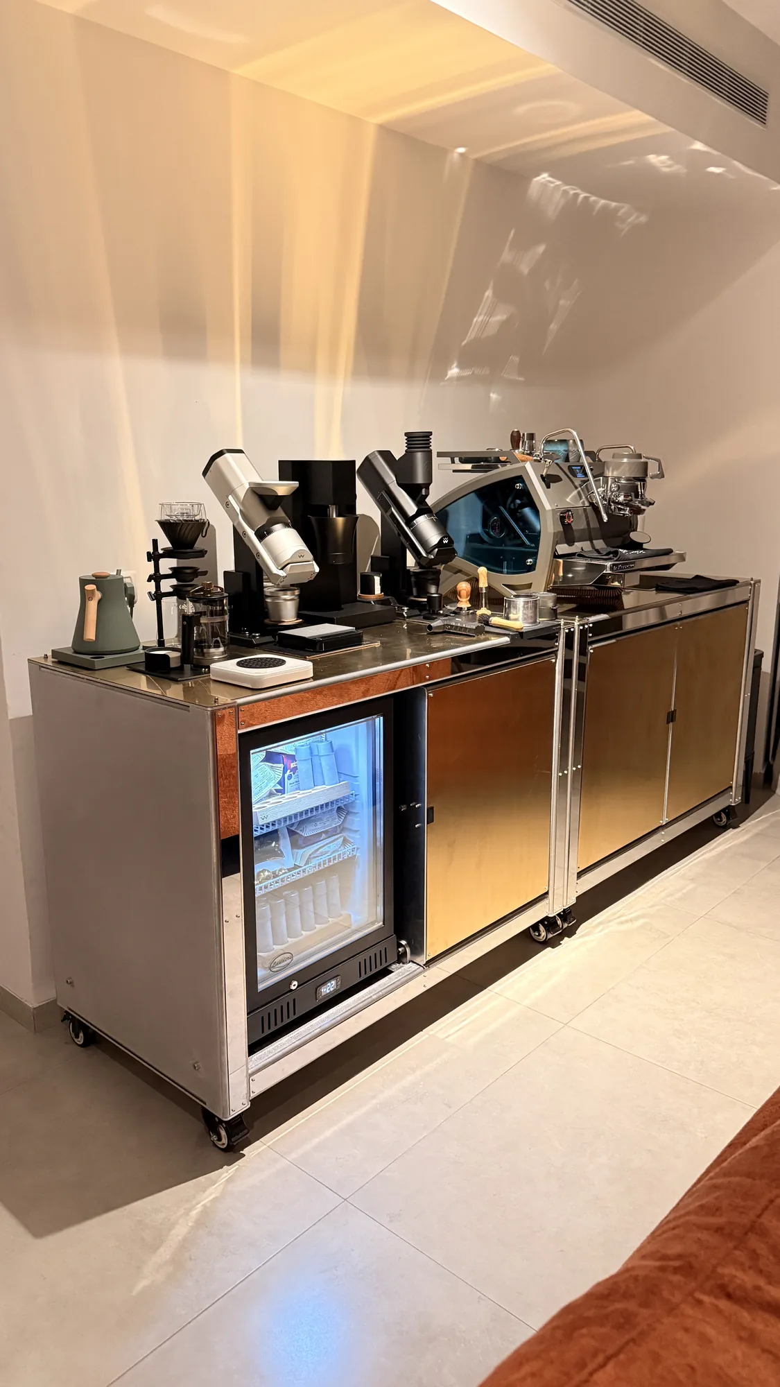 Cube Coffee — a rolling espresso bar with a copper counter.
