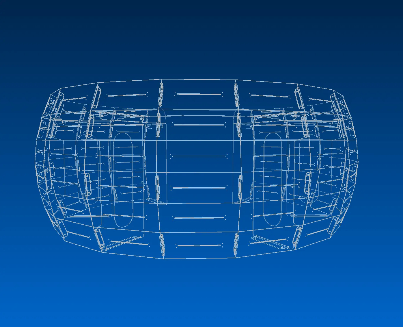 Octa Dec 18 — front elevation blueprint of the open ring.